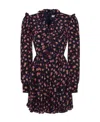 Alessandra Rich Printed Belted Silk Minidress In Black