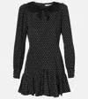 Alessandra Rich Bedrucktes Minikleid Aus Seide In Schwarz