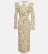 Alessandra Rich Floral-print Silk Midi Dress In Multicoloured