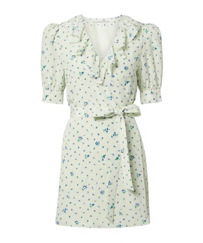 Alessandra Rich Floral Silk Mini Dress In Multi