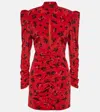Alessandra Rich Silk Dress With Drapery On The Front In Red