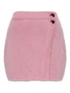 Alessandra Rich Flower-button Skirt In Pink