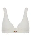 Alessandra Rich Flower-embellishment Top In White
