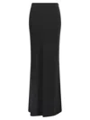 Alessandra Rich Silk High Waist Maxi Length Skirt In Black