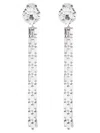 Alessandra Rich Crystal Embellished Fringed Dangling Earrings In Silver