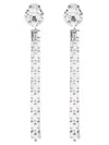 Alessandra Rich Silver Fringed Earrings In White