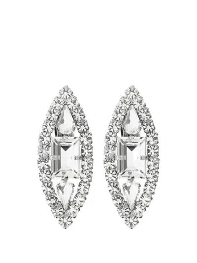 Alessandra Rich Gem Stone Earrings In Silver