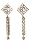 Alessandra Rich Crystal Square Dangle Earrings In Gold