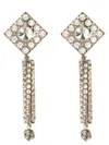 Alessandra Rich Geometric Rhinestone-embellished Clip Earrings In Silver