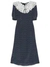 Alessandra Rich Polka-dot Dress In Blue