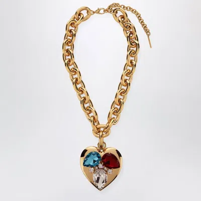 Alessandra Rich Goldtone Chain Necklace With Heart Pendant