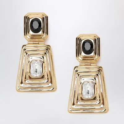 Alessandra Rich Goldtone Clipon Earrings With Crystals In Transparent