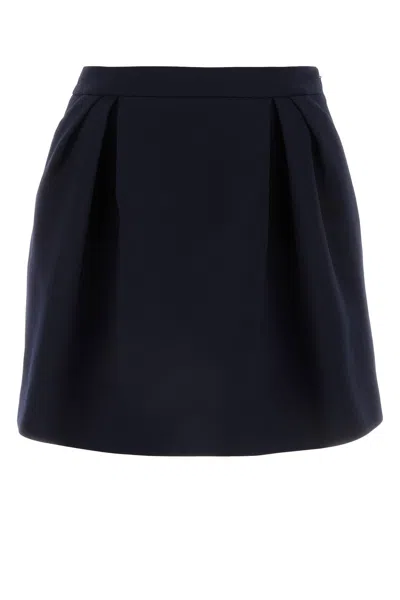 ALESSANDRA RICH ALESSANDRA RICH NAVY BLUE WOOL MINI SKIRT