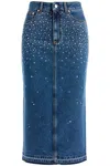 Alessandra Rich 'denim Midi Skirt With Rhin