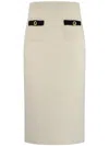Alessandra Rich 'alpaca Midi Skirt In White