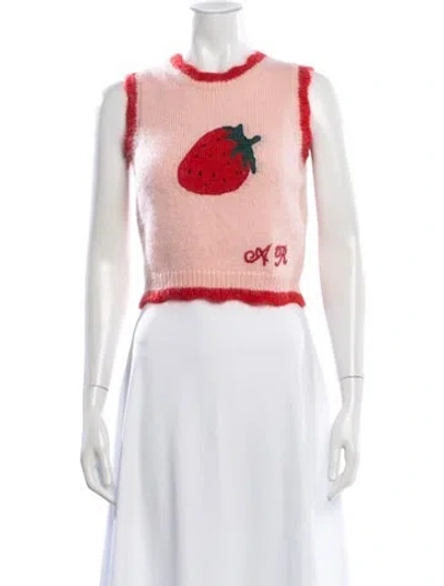 Pre-owned Alessandra Rich Graphic Print Crew Neck Sweater In Pink