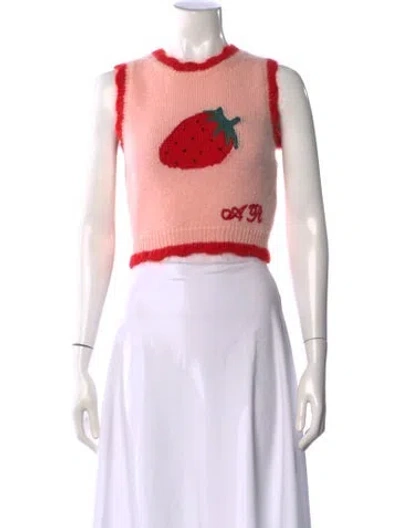 Pre-owned Alessandra Rich Graphic Print Crew Neck Sweater In Pink
