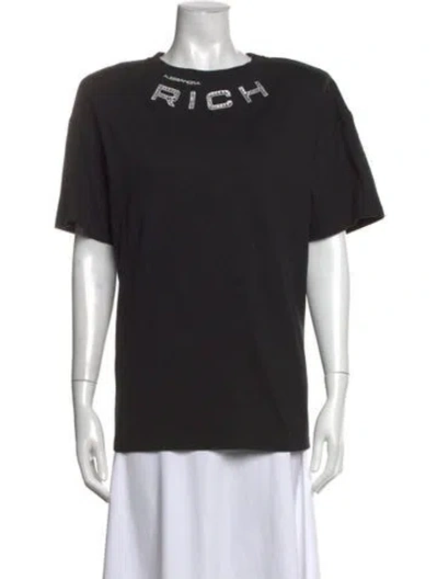 Pre-owned Alessandra Rich Graphic Print Crew Neck T-shirt In Black