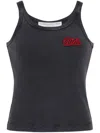 Alessandra Rich Canotta Con Applicazione Logo In Grey