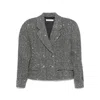 Alessandra Rich Sequin-embellished Herringbone Jacket In Gray