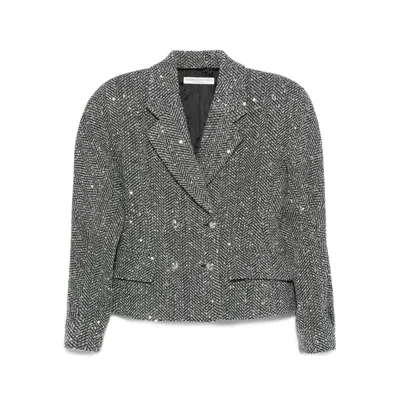 ALESSANDRA RICH ALESSANDRA RICH GREY JACKETS - BLAZERS WOMEN