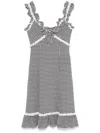 Alessandra Rich Grid-pattern Midi Dress In 蓝色