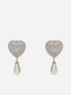 ALESSANDRA RICH HEART CRYSTALS AND PEARL EARRINGS