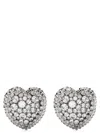 Alessandra Rich Heart Earrings In Silver