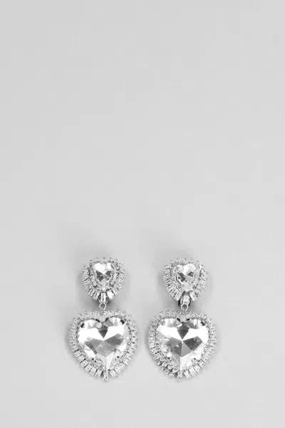 Alessandra Rich Heart Earrings With Studs In Silver