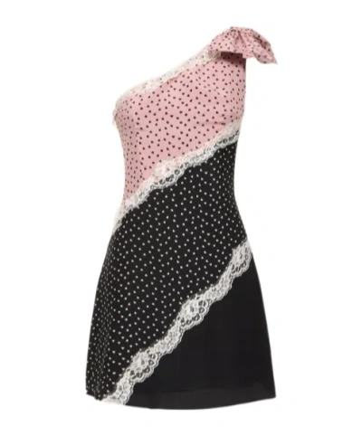 Alessandra Rich Heart Printed Dress In Multi