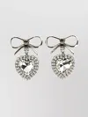 Alessandra Rich Heart-shaped Drop Earrings Crystal Embellishments