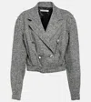 Alessandra Rich Checked Cropped Wool-blend Jacket In Multicoloured