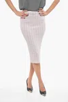 Alessandra Rich Herringbone Lurex Pencil Skirt In Pink