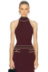 Alessandra Rich High Neck Top In Multi