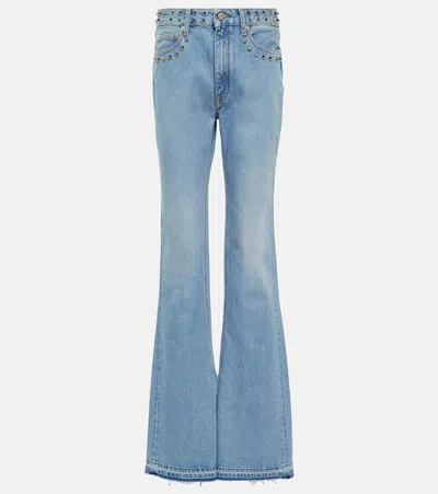 Alessandra Rich High-rise Flared Jeans In Blue