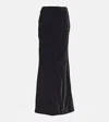Alessandra Rich Velvet Maxi Skirt In Black