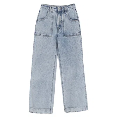 Alessandra Rich High-rise Wide-leg Jeans In Blue Cotton