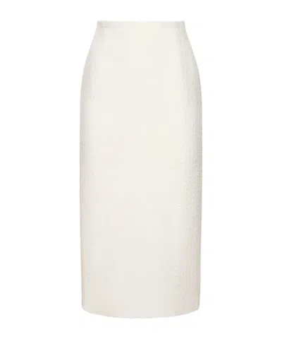 Alessandra Rich High Waist Mid-length Skirt In White