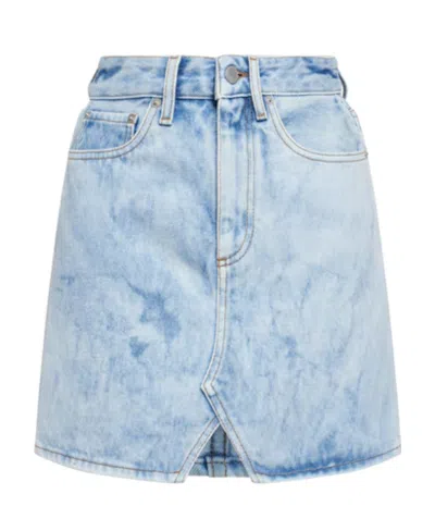 Alessandra Rich High-waisted Denim Skirt In Gray