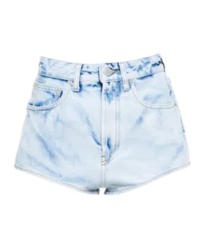 Alessandra Rich High-rise Denim Shorts In Blue
