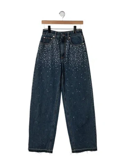 Pre-owned Alessandra Rich High-rise Straight Leg Jeans In Blue