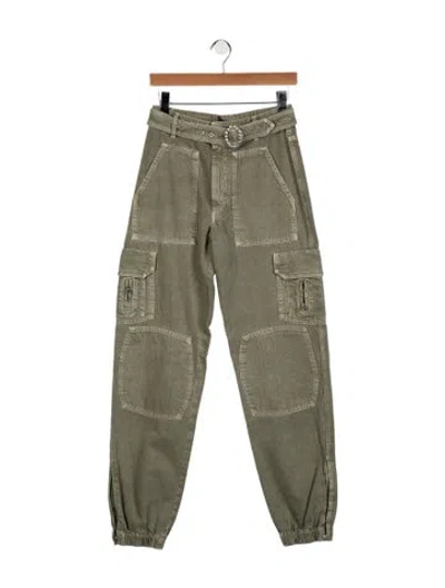Pre-owned Alessandra Rich High-rise Straight Leg Jeans W/ Tags In Green