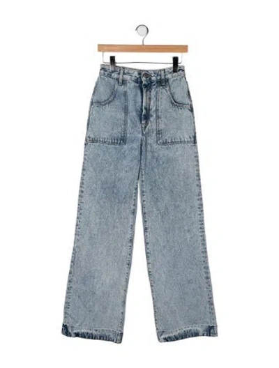Pre-owned Alessandra Rich High-rise Wide Leg Jeans In Blue
