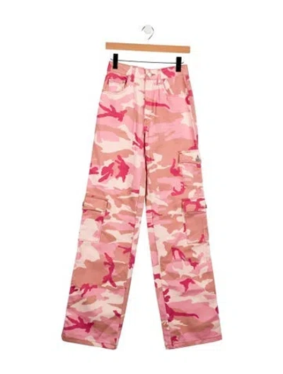 Pre-owned Alessandra Rich High-rise Wide Leg Jeans In Pink