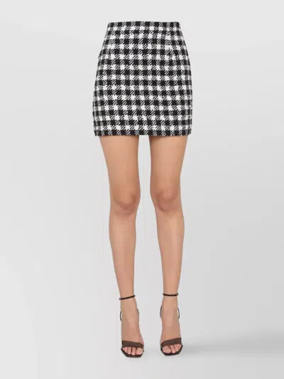 ALESSANDRA RICH HOUNDSTOOTH HIGH-WAISTED MINI SKIRT