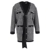 Alessandra Rich Houndstooth Mini Dress In Black And Grey Polyamide In Black
