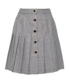 Alessandra Rich Houndstooth Wool & Lurex Mini Skirt In Gray