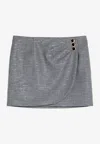 Alessandra Rich Houndstooth Wool Mini Skirt In Black