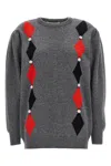 Alessandra Rich Intarsia-patterned Wool Jumper In Black