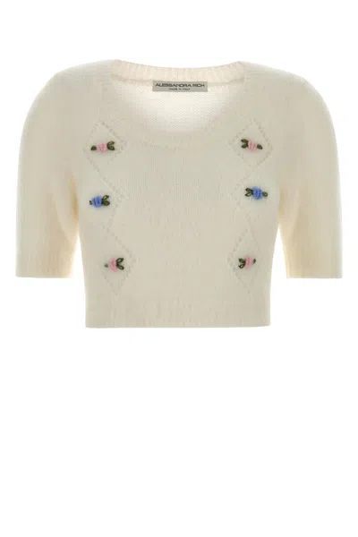 ALESSANDRA RICH ALESSANDRA RICH IVORY MOHAIR BLEND SWEATER